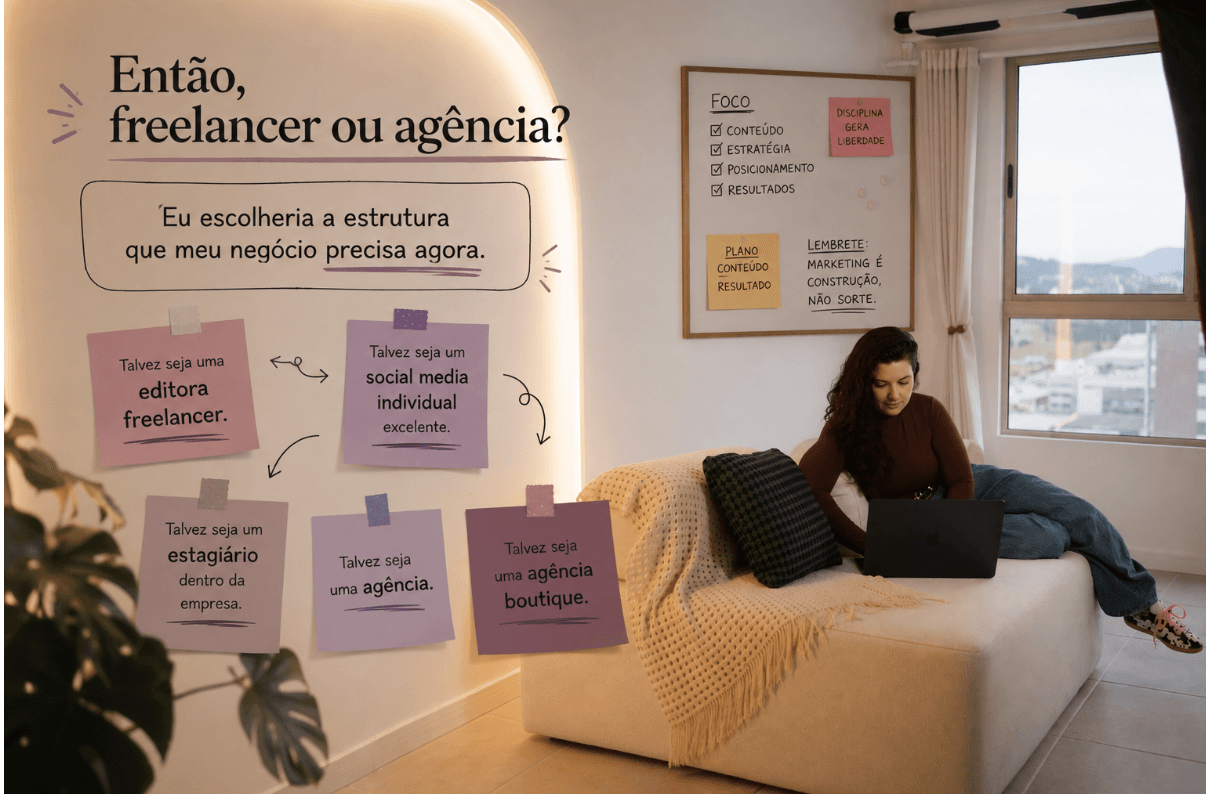 Conclusão — freelancer ou agência depende do momento